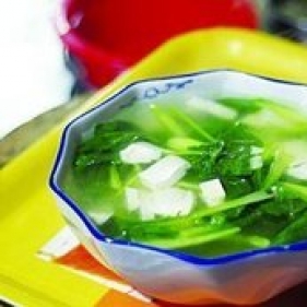 青菜豆腐蚬子汤